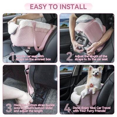 Show full view: Petsfit Dog Car Seat, Pink, 17.5 x 10 x 8.5 inches slide 3 of 8