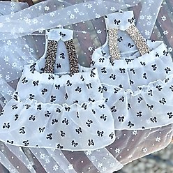 Dolly Pet Sun Kissed Elegance Dog Dress, White/Brown, X-Large