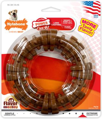 Show full view: Nylabone Power Chew Textured Dog Chew Ring Toy Flavor Medley, X-Large slide 7 of 13