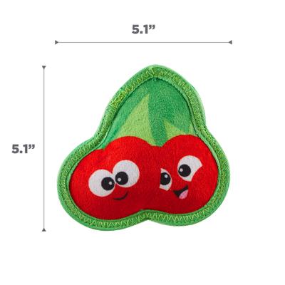 Show full view: Outward Hound Tough Skinz Durable Squeaky Dog Toy with Two Tough Layers, Cherries, Red, Small slide 7 of 9