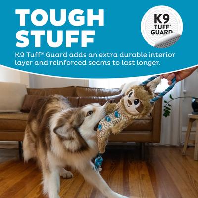 Show full view: Outward Hound by Charming Pet Ropiez Sloth Plush Dog Toy slide 4 of 6