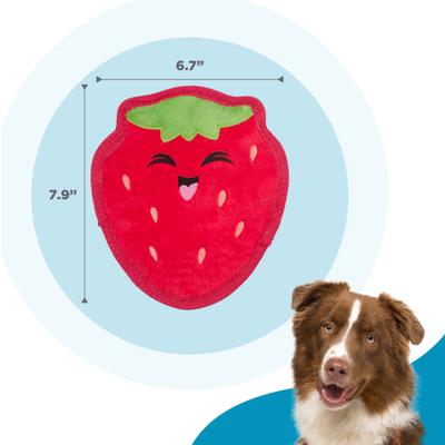Show full view: Outward Hound Tough Skinz Durable Squeaky Strawberry Dog Toy, Red, Medium slide 5 of 9