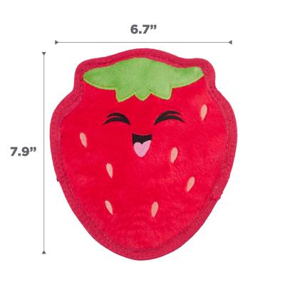 Show full view: Outward Hound Tough Skinz Durable Squeaky Strawberry Dog Toy, Red, Medium slide 7 of 9
