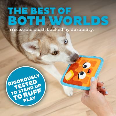 Show full view: Outward Hound Tough Skinz Durable Squeaky Waffle Dog Toy, Multicolor, Small slide 4 of 10