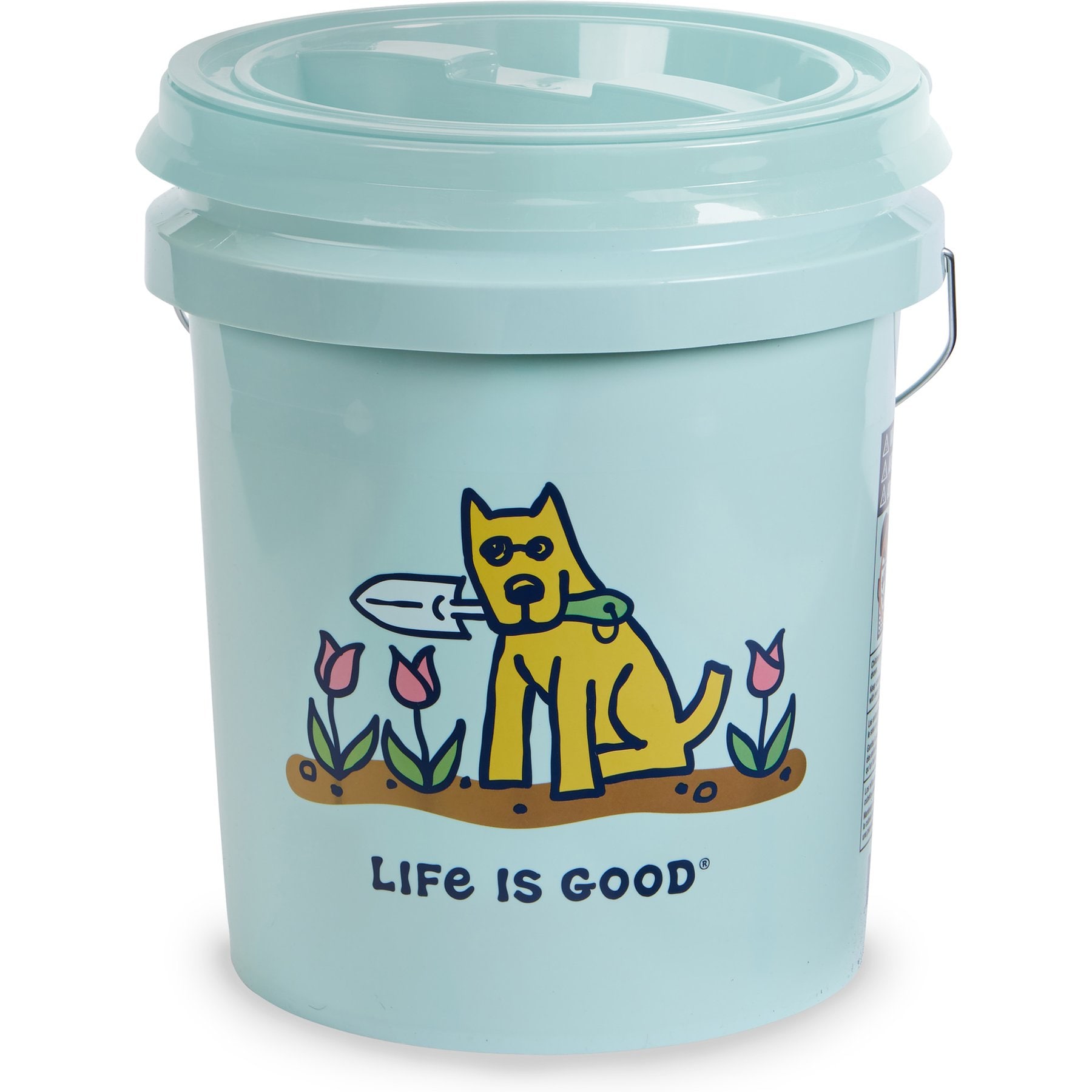 LIFE IS GOOD Rocket’s Garden Airtight Bucket Dog Food Storage, 5-gal
