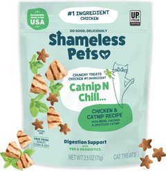 Shameless Pets Catnip N Chill Chicken Crunchy Cat Treats, 2.5-oz bag