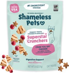 Shameless Pets Cran You Say Chicken Chicken & Cranberry Flavor Crunchy Cat Treats, 2.5-oz bag