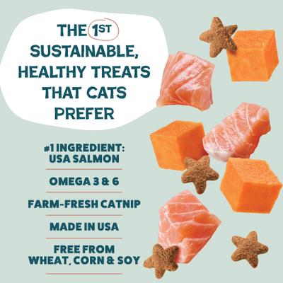 Show full view: Shameless Pets Yam Good Salmon & Sweet Potatoes Crunchy Cat Treats, 2.5-oz bag slide 4 of 11