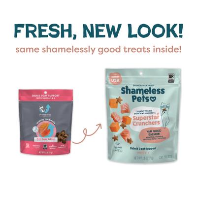 Show full view: Shameless Pets Yam Good Salmon & Sweet Potatoes Crunchy Cat Treats, 2.5-oz bag slide 3 of 11