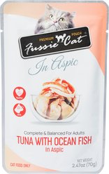 Fussie Cat Premium Tuna with Ocean Fish in Aspic Wet Cat Food, 2.47-oz pouch, case of 12