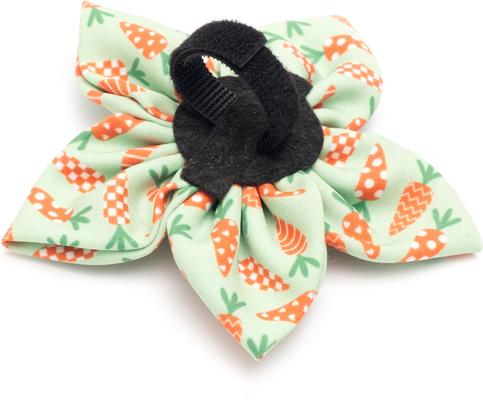 Show full view: The Worthy Dog Crazy Carrots Flower Dog Collar Accessory, Small slide 2 of 3