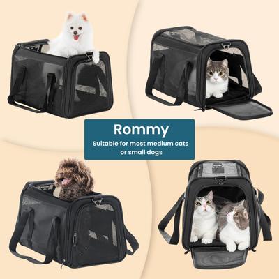 Show full view: Petsfit Airline Approved Dog & Cat Carrier, Black, 18 x 11 x 11 inches slide 6 of 11