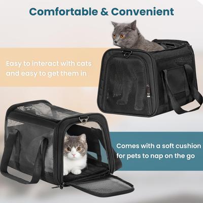 Show full view: Petsfit Airline Approved Dog & Cat Carrier, Black, 18 x 11 x 11 inches slide 4 of 11