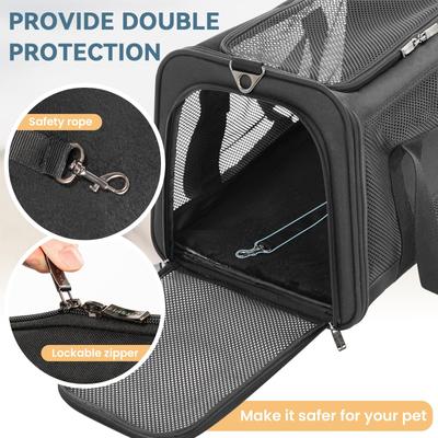 Show full view: Petsfit Airline Approved Dog & Cat Carrier, Black, 19 x 12 x 12 inches slide 5 of 10