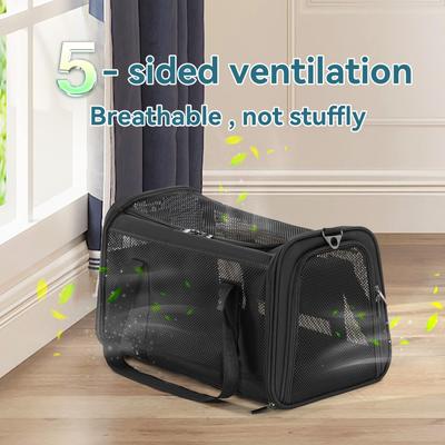 Show full view: Petsfit Airline Approved Dog & Cat Carrier, Black, 18 x 11 x 11 inches slide 9 of 11