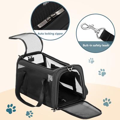 Show full view: Petsfit Airline Approved Dog & Cat Carrier, Black, 18 x 11 x 11 inches slide 5 of 11