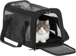 Petsfit Airline Approved Dog & Cat Carrier, Black, 18 x 11 x 11 inches