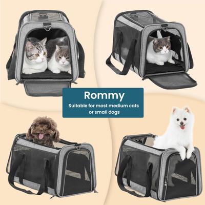 Show full view: Petsfit Airline Approved Dog & Cat Carrier, Gray, 18 x 11 x 11 inches slide 3 of 9