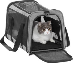 Petsfit Airline Approved Dog & Cat Carrier, Gray, 18 x 11 x 11 inches