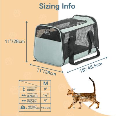 Show full view: Petsfit Airline Approved Dog & Cat Carrier, Cyan-blue, 18 x 11 x 11 inches slide 2 of 9