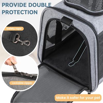 Show full view: Petsfit Airline Approved Dog & Cat Carrier, Gray, 19 x 12 x 12 inches slide 6 of 10