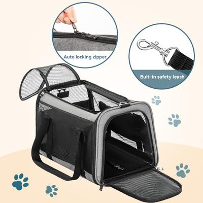 Show full view: Petsfit Airline Approved Dog & Cat Carrier, Gray, 18 x 11 x 11 inches slide 5 of 9