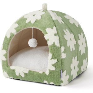 Lesure 2-in-1 Cat Cave Bed, Green, Large
