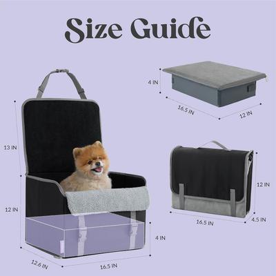Show full view: Lesure Foldable Dog & Cat Car Booster Seat, Standard, Beige slide 6 of 9