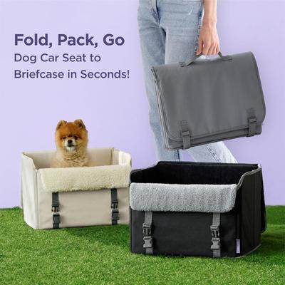 Show full view: Lesure Foldable Dog & Cat Car Booster Seat, Standard, Beige slide 2 of 9