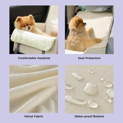 Show full view: Lesure Foldable Dog & Cat Car Booster Seat, Standard, Beige slide 4 of 9