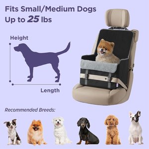 Lesure Foldable Dog & Cat Car Booster Seat, Standard, Black