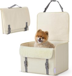 Lesure Foldable Dog & Cat Car Booster Seat, Standard, Beige