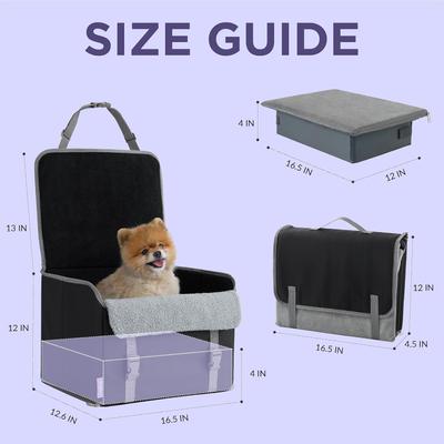 Show full view: Lesure Foldable Dog & Cat Car Booster Seat, Standard, Black slide 6 of 9
