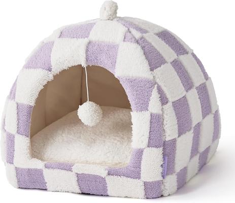 Show full view: Lesure 2-in-1 Cat Cave Bed, Purple, Medium slide 7 of 9