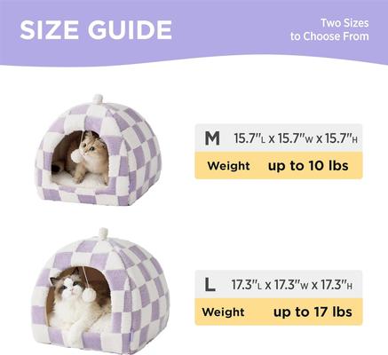 Show full view: Lesure 2-in-1 Cat Cave Bed, Purple, Medium slide 4 of 9