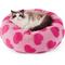Show in main carousel: Lesure Calming Cute Modern Plush Jacquard Shaggy Orthopedic Anti-Slip Donut Dog & Cat Bed with Removable Cover, Pink Hearts, X-Small slide 7 of 10