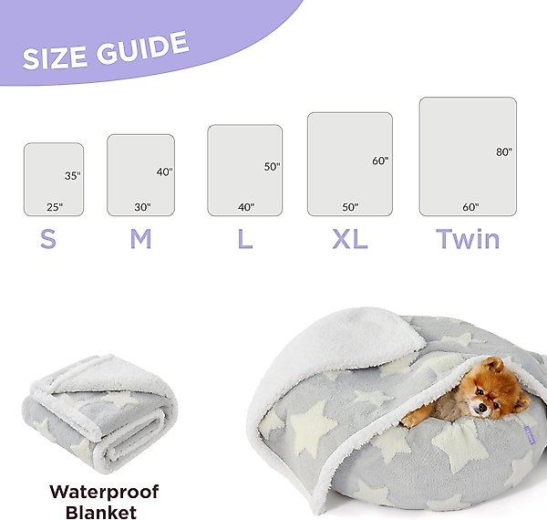 Show full view: Lesure Waterproof Calming Double-Sided Jacquard Shag & Soft Sherpa Fleece Furniture Protector Dog & Cat Blanket, Grey, Medium slide 6 of 9