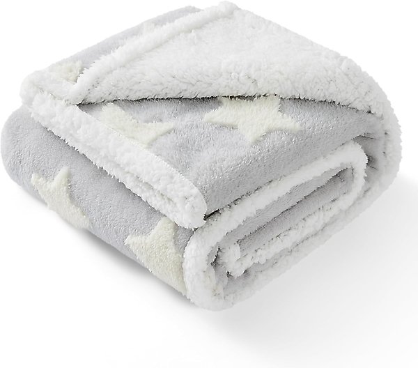 Show full view: Lesure Waterproof Calming Double-Sided Jacquard Shag & Soft Sherpa Fleece Furniture Protector Dog & Cat Blanket, Grey, Medium slide 7 of 9