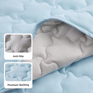 Bedsure Thin Cooling Dog Crate Mat with Fully Machine Washable, Blue, Large Crate