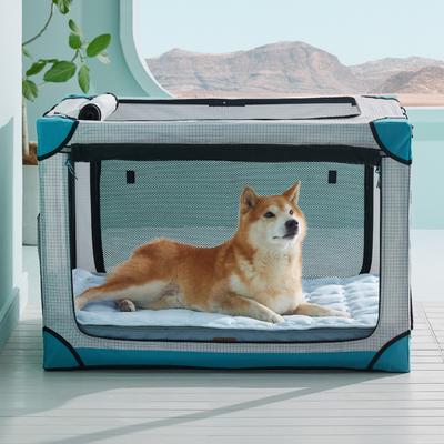 Show full view: Bedsure Thin Cooling Dog Crate Mat, Blue, Large slide 4 of 10
