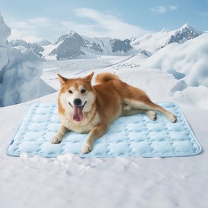Bedsure Thin Cooling Dog Crate Mat with Fully Machine Washable, Blue, Large Crate