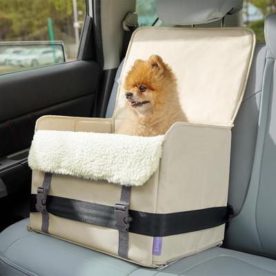 Show full view: Lesure Foldable Dog & Cat Car Booster Seat, Standard, Beige slide 5 of 9
