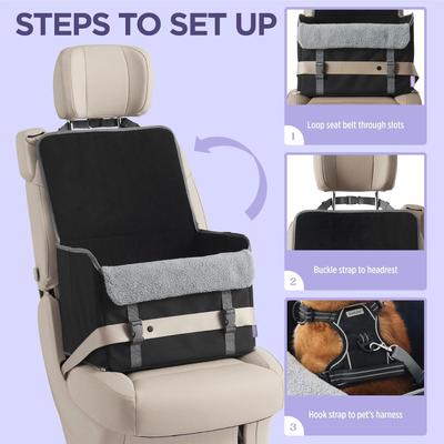 Show full view: Lesure Foldable Dog & Cat Car Booster Seat, Standard, Black slide 3 of 9