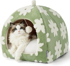 Lesure 2-in-1 Cat Cave Bed, Green, Large