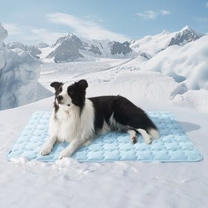 Bedsure Thin Cooling Dog Crate Mat with Fully Machine Washable, Blue, X-Large Crate