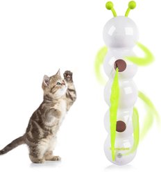 allforpaws Interactive Wack'A'Worm Post Cat Toy, White/Green