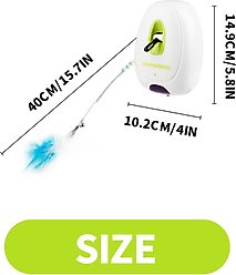 allforpaws Interactives Jumping Wand with Post Adaptor Cat Toy, White slide 2 of 9