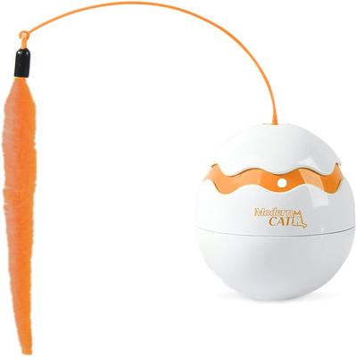 Show full view: allforpaws Modern Cat Dino Egg Spinner Cat Toy, White/Orange slide 9 of 10