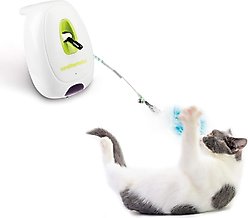 allforpaws Interactives Jumping Wand with Post Adaptor Cat Toy, White