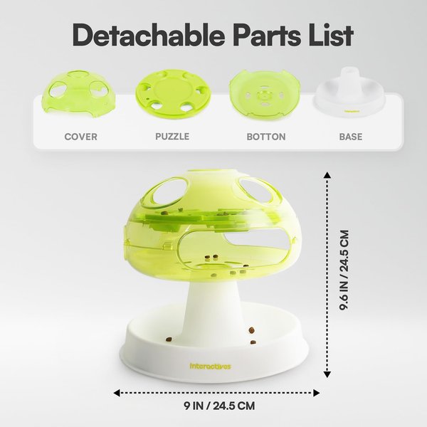 allforpaws Interactives Mushroom Puzzle Cat Toy, Green